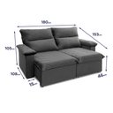 Ver imagem 4 de Sofá Retrátil Reclinável Paris 180cm Suede Velut com Molas no Assento - King House