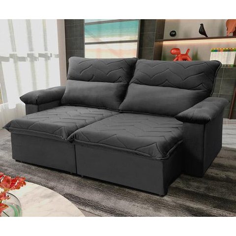 Sofá Retrátil Reclinável Paris 180cm Suede Velut com Molas no Assento - King House