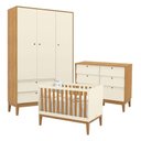 Ver imagem 1 de Quarto de Bebe Unique 3 Portas com Cômoda 6 Gavetas Off White Freijó Eco Wood - Matic