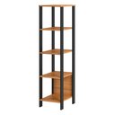 Ver imagem 1 de Estante para Livros 5 Prateleiras em Mdf Estilo Industrial F28 Freijó Preto Fosco Dalla Costa