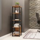 Ver imagem 4 de Estante para Livros 5 Prateleiras em Mdf Estilo Industrial F28 Freijó Preto Fosco Dalla Costa