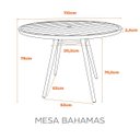 Ver imagem 2 de Mesa Area Externa com Espaço Central para Ombrelone 110cm Bahamas Fratini