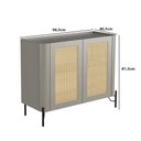 Ver imagem 2 de Buffet Aparador 98,5cm Porta Sextavada 100% Mdf Pés Metal Cor:grigio com Preto