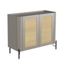 Ver imagem 1 de Buffet Aparador 98,5cm Porta Sextavada 100% Mdf Pés Metal Cor:grigio com Preto