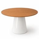 Ver imagem 2 de Mesa de Jantar Redonda 70cm Freijó - Base Cone Branco