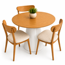 Ver imagem 1 de Mesa de Jantar Redonda 70cm Freijó - Base Cone Branco