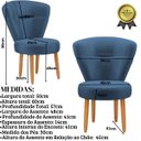 Ver imagem 3 de Cadeira Estofada para Mesa de Jantar Recepção Camarim Ergonômica Pés de Madeira Resistente