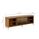 Ver imagem 5 de Estante TV 75 pol Prateleiras e Cristaleira Vidro Reflecta 100% MDF LED Lincoln Float 254cm Canella
