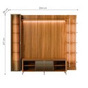 Ver imagem 3 de Estante TV 75 pol Prateleiras e Cristaleira Vidro Reflecta 100% MDF LED Lincoln Float 254cm Canella