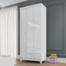 Guarda Roupa Infantil Lara com 3 Portas e 2 Gavetas Branco Brilho - PR Baby - 2