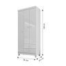 Guarda Roupa Infantil Lara com 3 Portas e 2 Gavetas Branco Brilho - PR Baby - 3