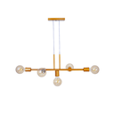 Ver imagem 1 de Luminária de Teto Pendente Tazza 5 Lâmpadas Retangular para Ambientes Internos - Dourado