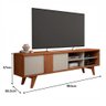 Rack para TV até 75" 4 Nichos 1 Porta Pés Madeira Paraty Savana/Off White Permóbili - 6