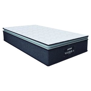 Colchão Solteiro Molas Ensacadas Pillow Top Maximus 88x188x28cm Cinza/branco Gazin