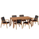 Ver imagem 1 de Mesa de Jantar com 04 Cadeiras sem Braço e 02 Cadeiras com Braço Trammare C07 Corda Náutica Preta