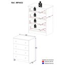 Ver imagem 3 de Cômoda Infantil 65cm com 4 Gavetas Realeza Multimóveis Mp4433 Madeirado Madeirado