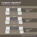 Ver imagem 7 de Cabeceira Extensível Estofada com 2 Mesas de Cabeceira Branco/Silver Madesa