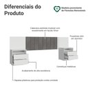 Ver imagem 4 de Cabeceira Extensível Estofada com 2 Mesas de Cabeceira Branco/Silver Madesa