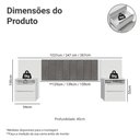 Ver imagem 3 de Cabeceira Extensível Estofada com 2 Mesas de Cabeceira Branco/Silver Madesa