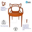 Ver imagem 7 de Kit 5 Cadeiras Allegra em Pp para Área Externa e Sala de Jantar ou Estar Cor Terracota Ecomhome