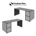 Ver imagem 7 de Mesa Escritório 1,70m C/ Balcão e Armário Aéreo 2 Portas F5 Cor:cinza Sagrado com Preto