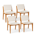 Ver imagem 1 de Kit 4 Cadeiras Madeira Maciça Encosto e Assento Estofado Uganda