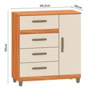 Ver imagem 4 de Cômoda Leme 1 Porta 4 Gavetas Cinamomo/off White - Fellicci