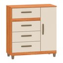 Ver imagem 2 de Cômoda Leme 1 Porta 4 Gavetas Cinamomo/off White - Fellicci