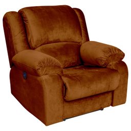 Poltrona do Papai Reclinável Elétrica com Massagem e USB Magnum Veludo Telha - Gran Belo - 9