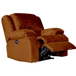 Poltrona do Papai Reclinável Elétrica com Massagem e USB Magnum Veludo Telha - Gran Belo - 13