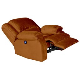 Poltrona do Papai Reclinável Elétrica com Massagem e USB Magnum Veludo Telha - Gran Belo - 7