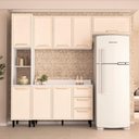 Ver imagem 1 de Armário de Cozinha Modulada Completa 4 Peças 240cm com Tampo 100% Mdf Amara Politorno Móveis
