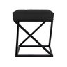 Puff Decorativo Tokyo Quadrado Base de Ferro Preto Suede Preto - 4