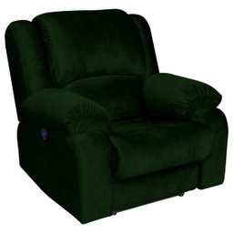 Poltrona do Papai Reclinável Elétrica com Massagem e USB Magnum Veludo Verde - Gran Belo - 11