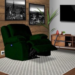 Poltrona do Papai Reclinável Elétrica com Massagem e USB Magnum Veludo Verde - Gran Belo - 6