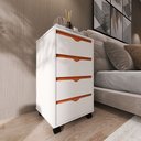 Ver imagem 4 de Mesa de Cabeceira Moderna com Quatro Gavetas Movlar - Mod.0701:branco/nature