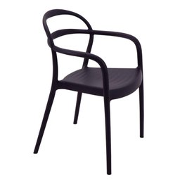 Cadeira Tramontina Sissi Eco Preto Empilhável em Polipropileno com Braços - 1
