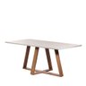 Conjunto de Jantar Mesa com Vidro Avena 6 Cadeiras New Drop - Canella C/ Bege - 5