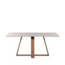 Conjunto de Jantar Mesa com Vidro Avena 6 Cadeiras New Drop - Canella C/ Bege - 6