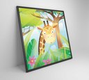 Ver imagem 2 de Quadro Decorativo Infantil Girafa - 80x80 Cm - Adesivo Fotográfico