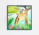 Ver imagem 1 de Quadro Decorativo Infantil Girafa - 80x80 Cm - Adesivo Fotográfico