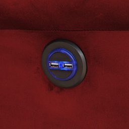 Poltrona do Papai Reclinável Elétrica com Massagem e USB Magnum Veludo Vermelho - Gran Belo - 11