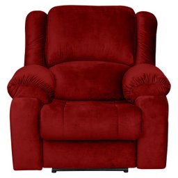 Poltrona do Papai Reclinável Elétrica com Massagem e USB Magnum Veludo Vermelho - Gran Belo - 1