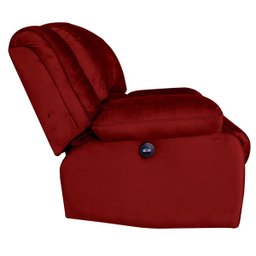 Poltrona do Papai Reclinável Elétrica com Massagem e USB Magnum Veludo Vermelho - Gran Belo - 13
