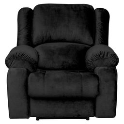 Poltrona do Papai Reclinável Elétrica com Massagem e USB Magnum Veludo Preto - Gran Belo - 1