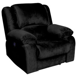 Poltrona do Papai Reclinável Elétrica com Massagem e USB Magnum Veludo Preto - Gran Belo - 13