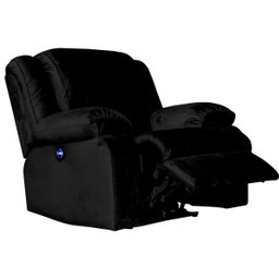 Poltrona do Papai Reclinável Elétrica com Massagem e USB Magnum Veludo Preto - Gran Belo - 10