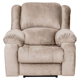 Poltrona do Papai Reclinável Elétrica com Massagem e USB Magnum Veludo Creme - Gran Belo - 1
