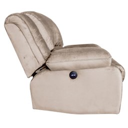 Poltrona do Papai Reclinável Elétrica com Massagem e USB Magnum Veludo Creme - Gran Belo - 13