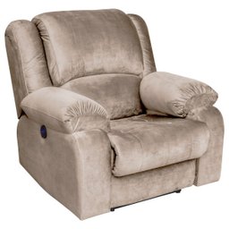 Poltrona do Papai Reclinável Elétrica com Massagem e USB Magnum Veludo Creme - Gran Belo - 10